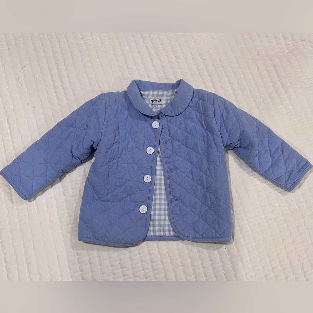 Magnolia Steel Light Blue Plaid Corduroy Coat Sz 4T